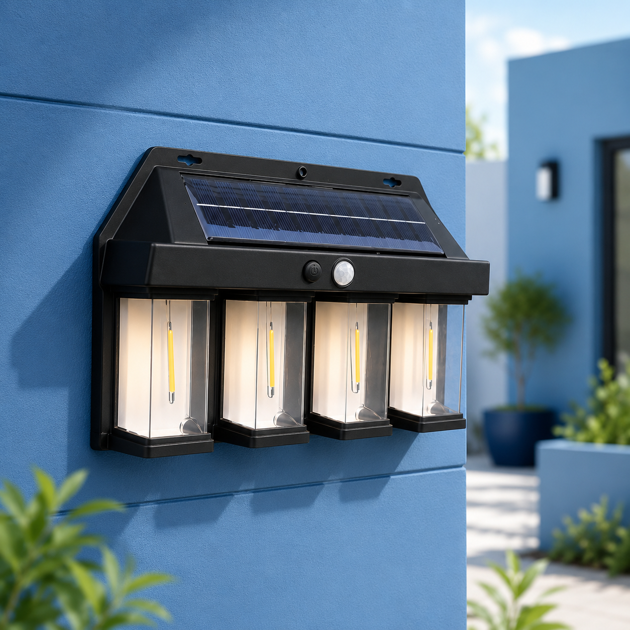 Lampara Panel Solar Outdoor De Pared