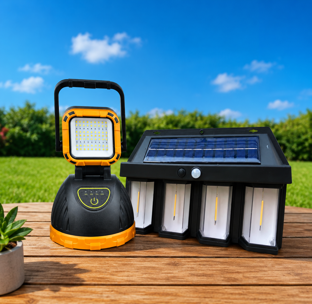 KIT Solar: Lampara solar + Linterna carga solar